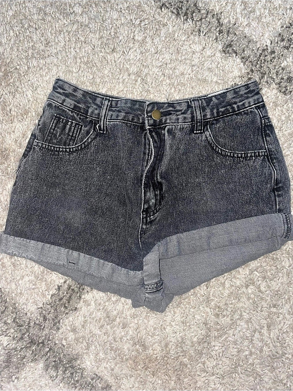 Black Denim Jean Shorts